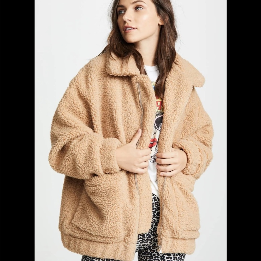 I.AM.GIA pixie teddy coat in caramel